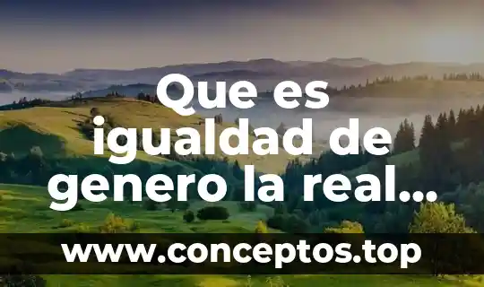 Que es igualdad de genero la real academia española
