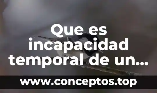 Que es incapacidad temporal de un trabajador