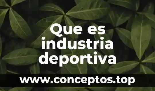 Que es industria deportiva