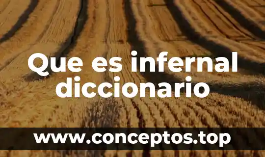 Diccionario que es concuerdo 8 Que es infernal diccionario