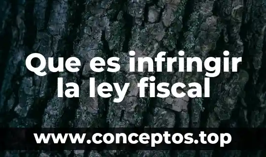 Que es nombre fiscal 7 Que es infringir la ley fiscal