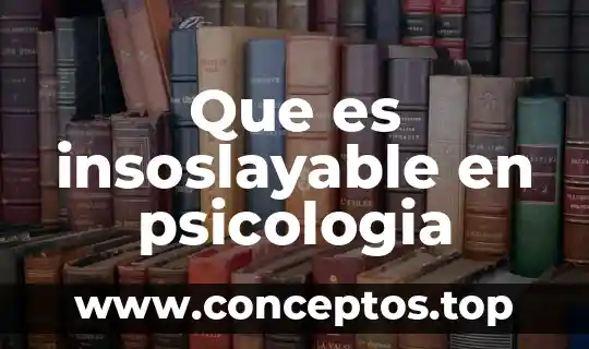 Que es insoslayable en psicologia