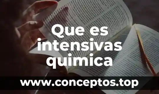 Que es nombre de stock en quimica 3 Que es intensivas quimica