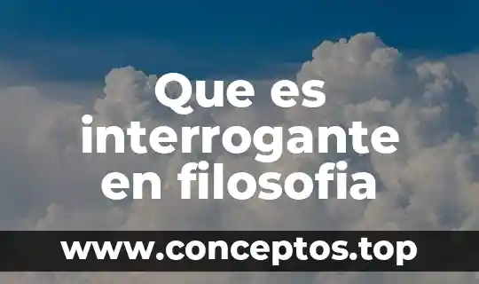 Que es interrogante en filosofia