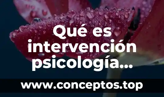 Qué es intervención psicología comunitaria
