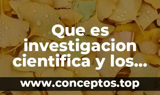 Que es investigacion cientifica y los tipos de la investigacion