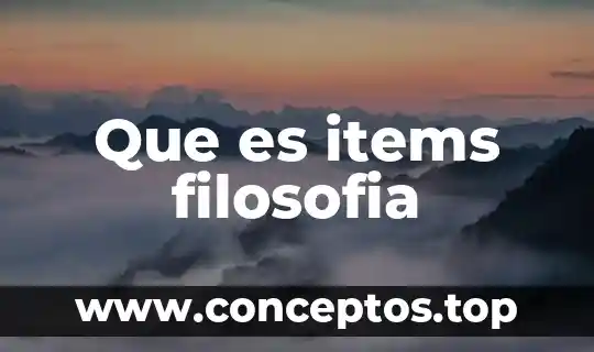 Que es items filosofia