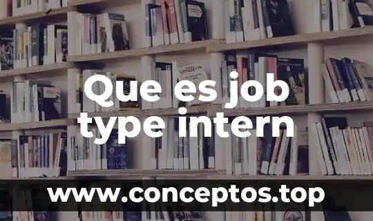 Que es job type intern