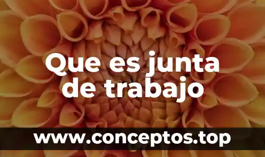 Que es junta de trabajo