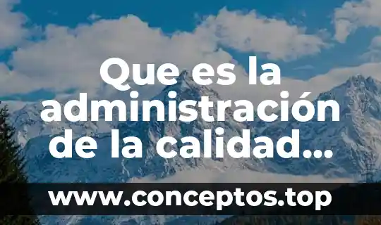 Que es la administración de la calidad total libro