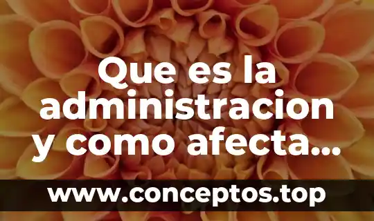 Que es la administracion y como afecta a las empresas