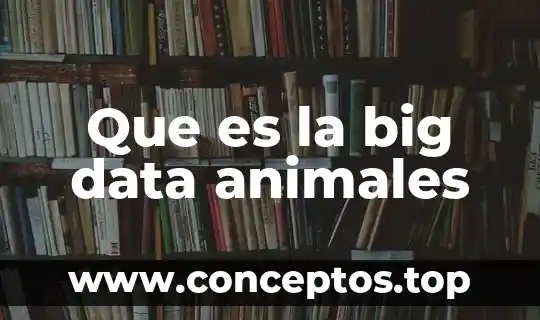 Que es la big data animales