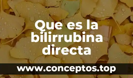 Que es la bilirrubina directa