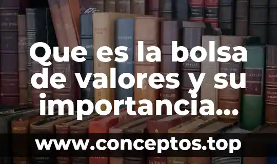 Que es la bolsa de valores y su importancia mexico