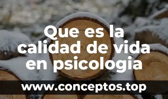 Que es la calidad de vida en psicologia