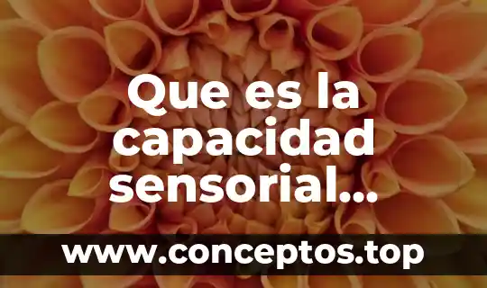 Que es la capacidad sensorial psicologia