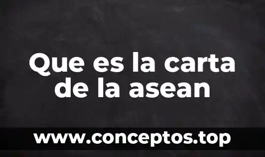 Que es la carta de la asean