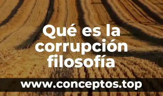 Qué es la corrupción filosofía