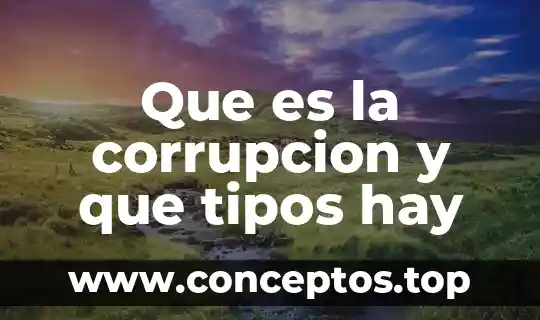 Que es la corrupcion y que tipos hay
