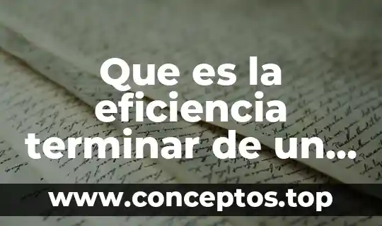 Que es la eficiencia terminar de un curso
