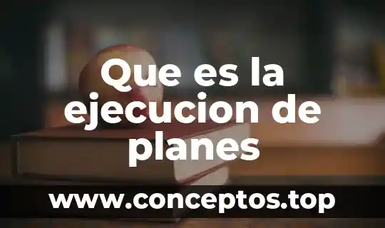 Que es la ejecucion de planes