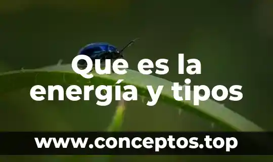 Que es la energía y tipos