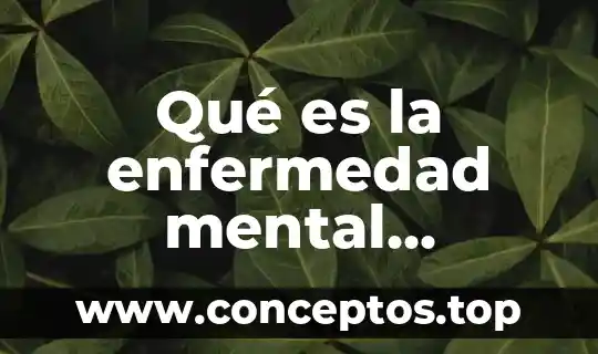 Qué es la enfermedad mental económicamente