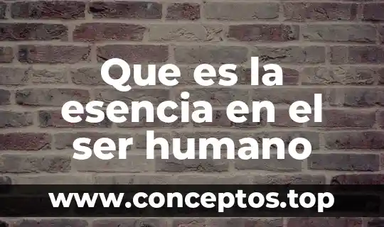 Que es la esencia en el ser humano