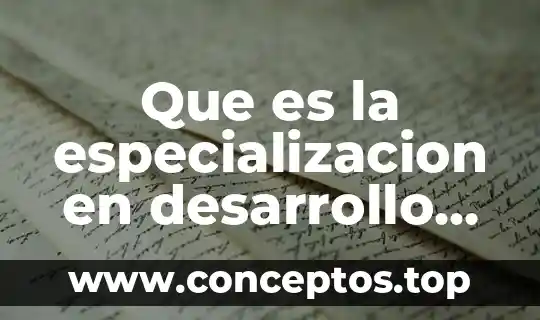 Que es la especializacion en desarrollo de sistemas