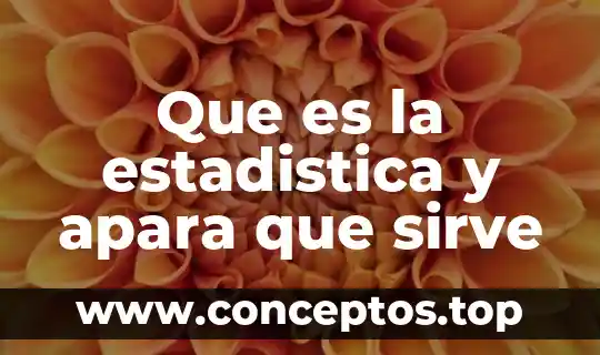 Que es la estadistica y apara que sirve