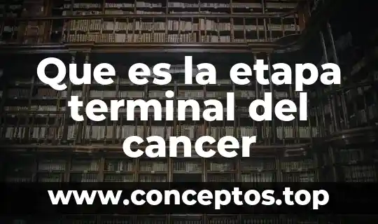 Que es la etapa terminal del cancer