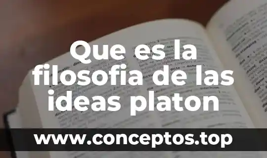 Que es la filosofia de las ideas platon