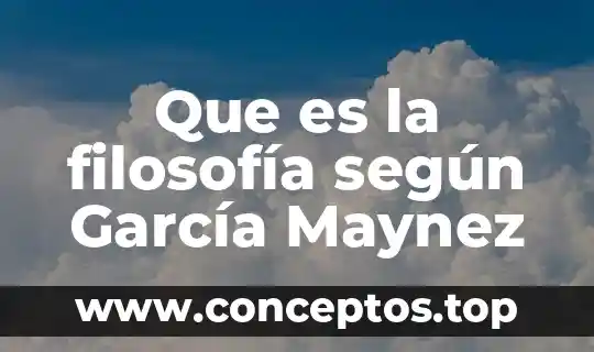 Que es la filosofía según García Maynez
