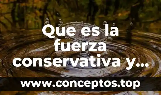 Que es la fuerza conservativa y ejemplos