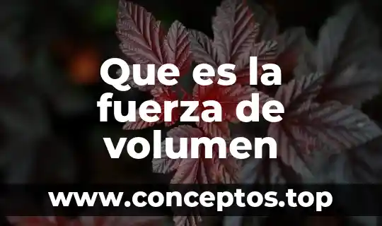 Que es la fuerza de volumen
