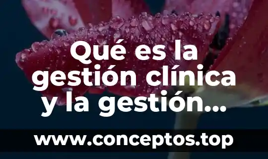 Qué es la química clínica concepto 5 Qué es la gestión clínica y la gestión hospitalaria
