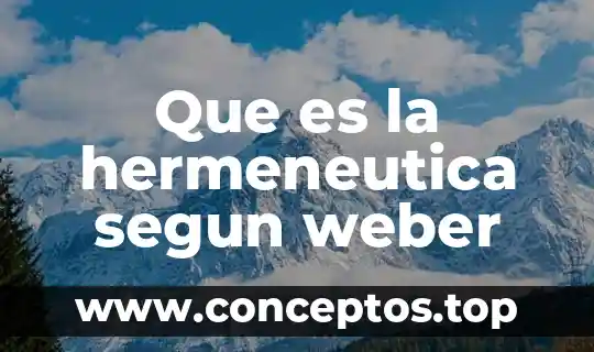 Que es la hermeneutica segun weber
