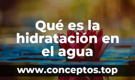 Que es el programa de hidratacion oms 5 Qué es la hidratación en el agua