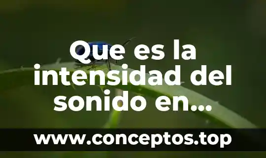 Que es la intensidad del sonido en fisica