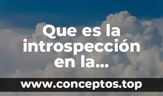 Que es la introspección en la psicologia