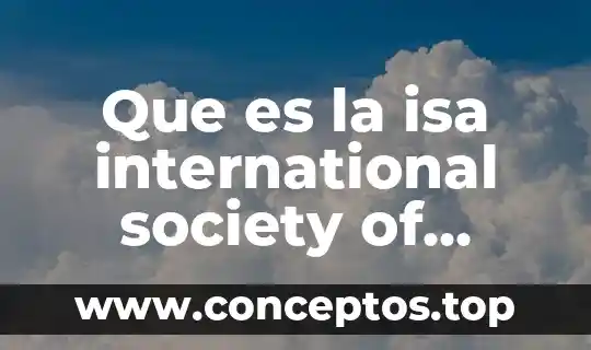 Que es la isa international society of automation