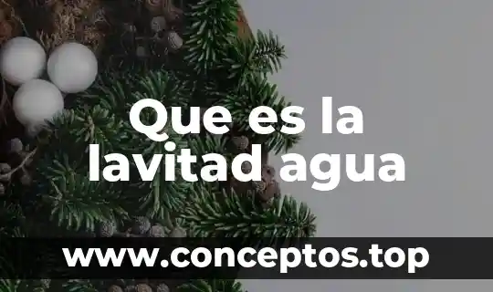 Que es la lavitad agua