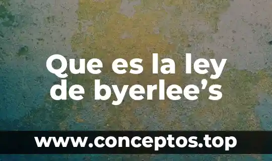 Que es la ley de byerlee's