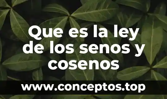 Que es la ley de los senos y cosenos
