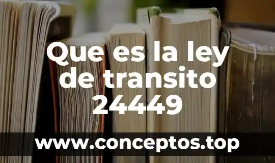 Que es infraccion de la ley 4 Que es la ley de transito 24449