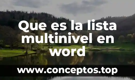 Que es la lista multinivel en word