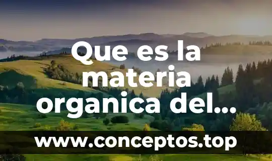 Que es la materia organica del agua