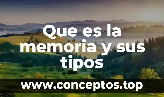 Que es la memoria y sus tipos