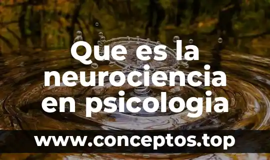 Que es la neurociencia en psicologia