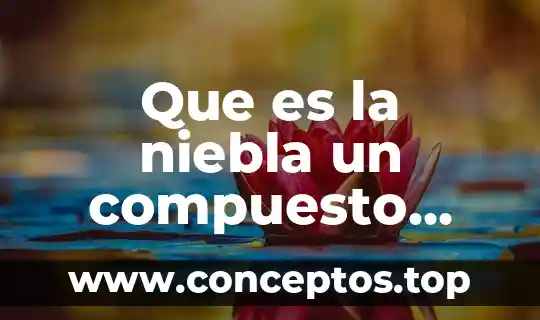 Que es un compuesto elemento y mezcla 3 Que es la niebla un compuesto elemento o mezcla